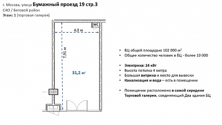 Ритейл в торговой галерее БЦ Стоун
